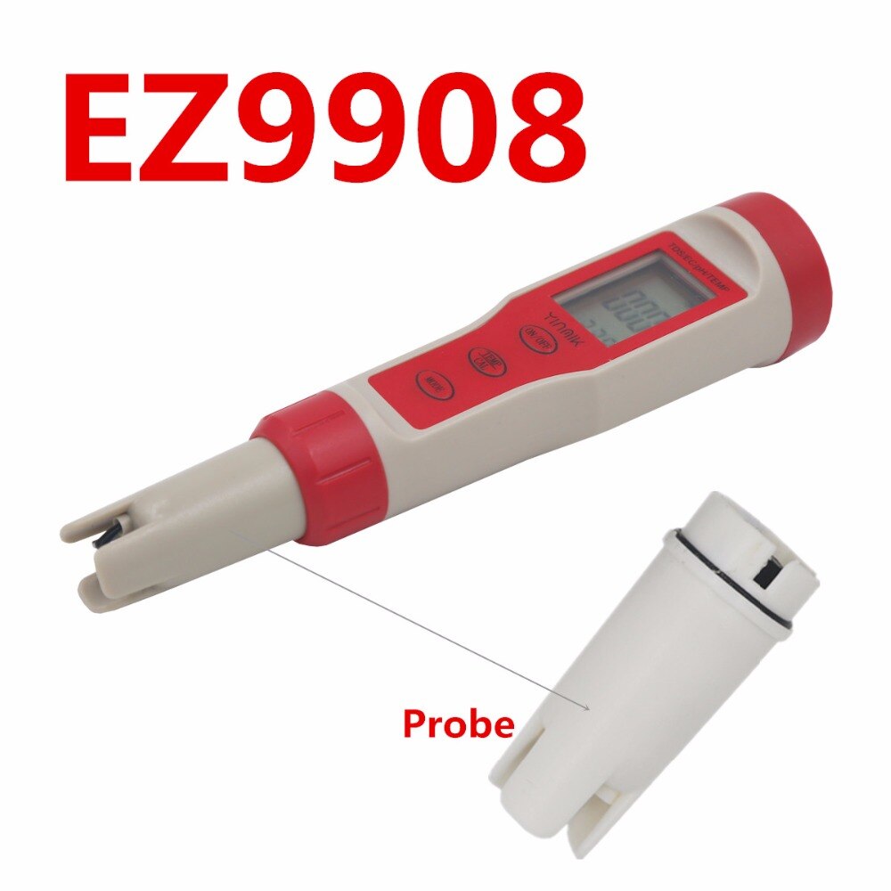 EZ9908 Digital PH Meter 4 in 1 PH TDS EC Temp Tester Replace Probe Water Quantity Measure Tool Wine Urine Analyzer 20%off: EZ9908 Probe