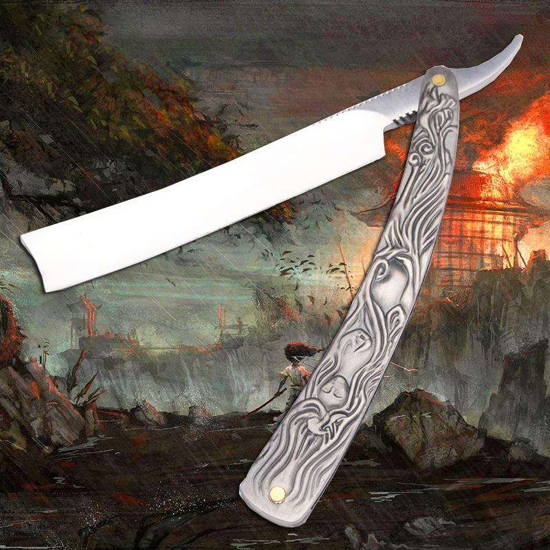 Cut Throat Straight Razor Wood Barber Razor Premium Single Blade Straight Edge Razor Beard Shaving Razor