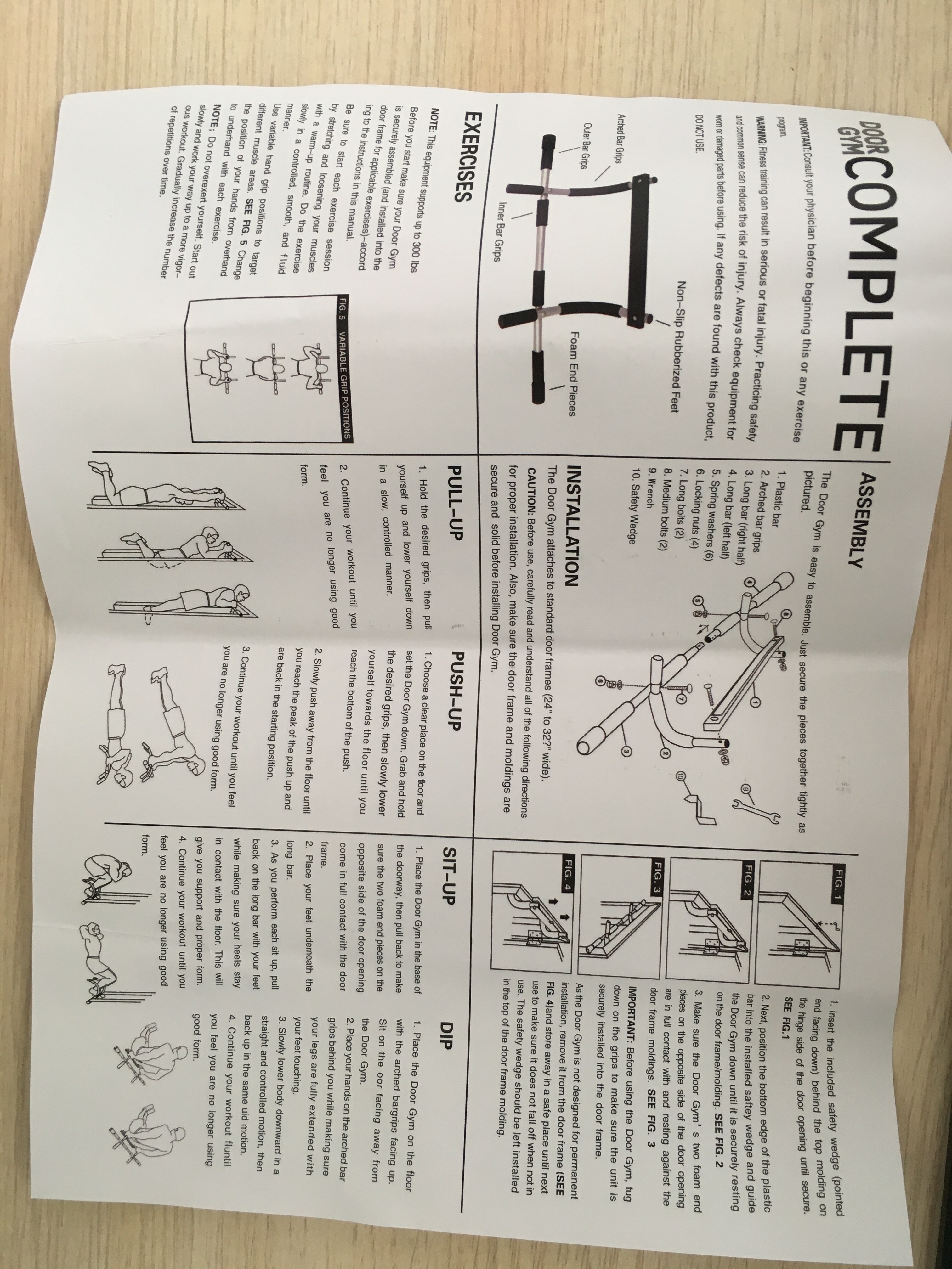 Drążek robić podciągania rama drzwi pozioma poprzeczka