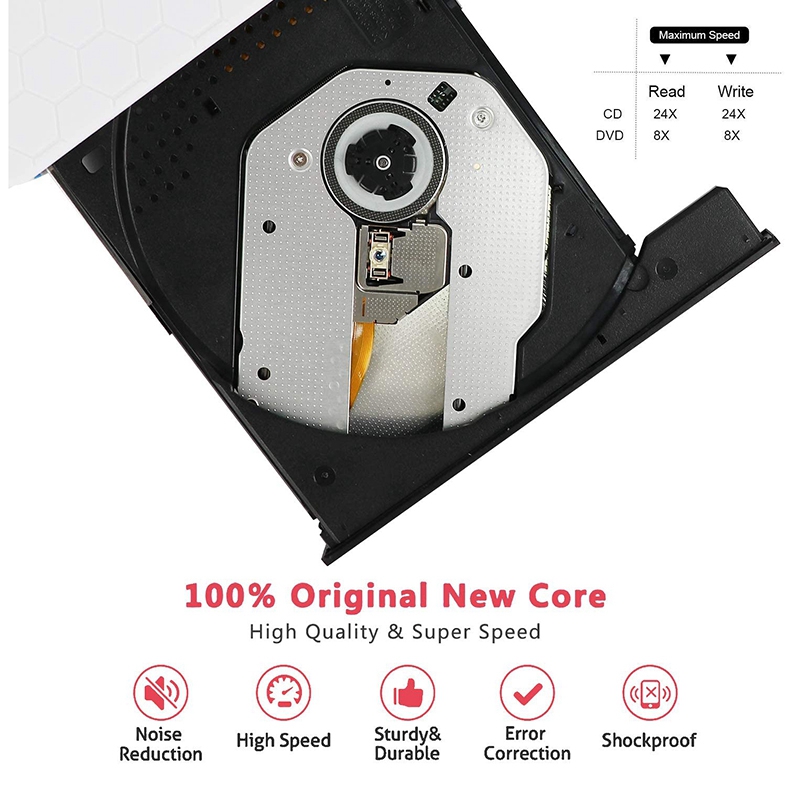 Externe DVD CD Stock Mit USB 3,0 Und Typ-C, tragbare USB CD-RW/DVD-RW Schriftsteller Leser Spieler Brenner Für Sieg10/Sieg7