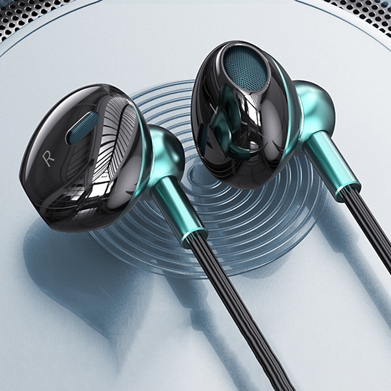 Auscultadores com fio EARDECO com microfone, Auscultadores com cancelamento de ruído, Auscultadores estéreo HiFi Bass, Auscultadores desportivos, 3,5mm