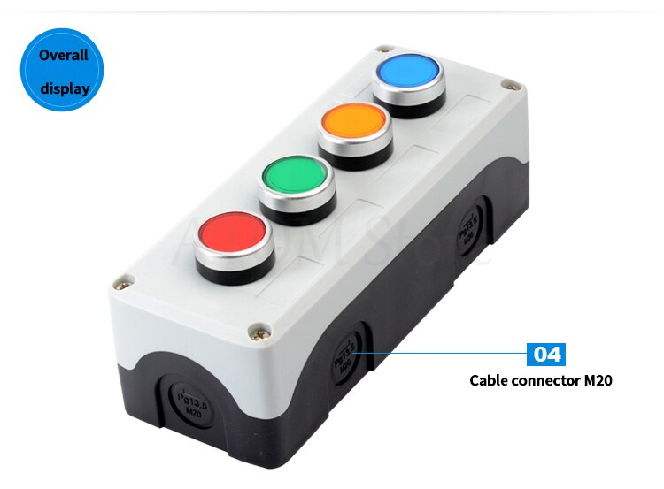 Industrial switch button control box waterproof emergency stop start stop power switch two position key knob