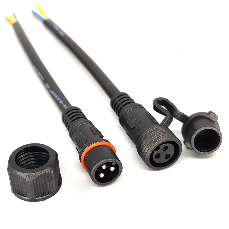 Ip68 2 3 4 5 -stifts 0.3/0.75/1.5 fyrkantig vattentät hane hona kabelkontakt kontakt förlängningsledning utomhus led-kabelkontakt