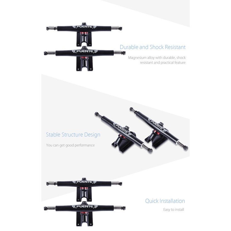 Puente 2 stück generische 7- zoll-skateboard-achsenhalterung, stoßfeste skateboard-achsenteile