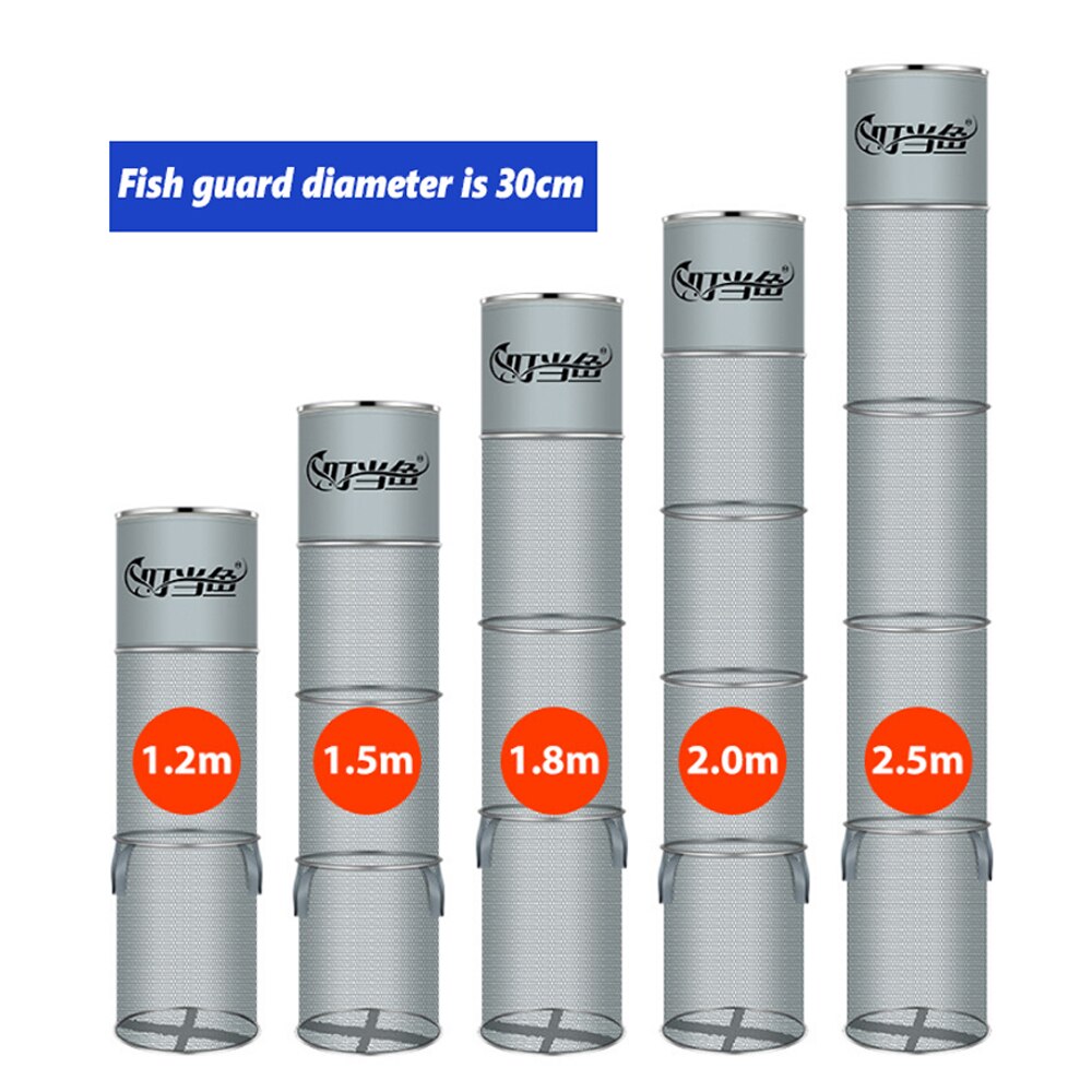 Collapsible Fish Catching Thick Net Trap Portable Fishing Cage Mesh Basket Nylon Stainless Steel Multifunction Accessory X620D