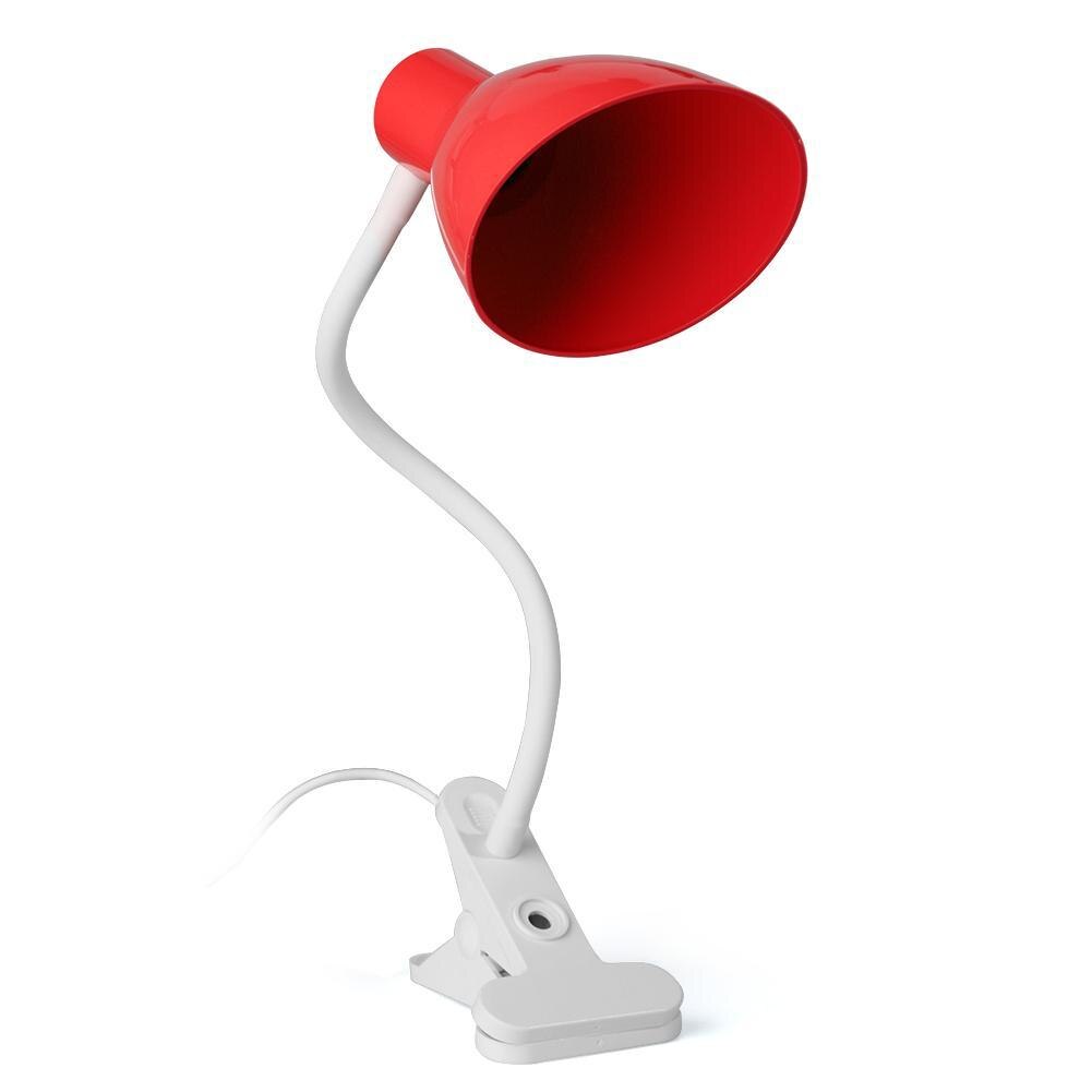 AC 110-250V Universal Flexible Light Bulb Clip Holder E26/E27 Socket Holder LED Desk Lamp Base: Red