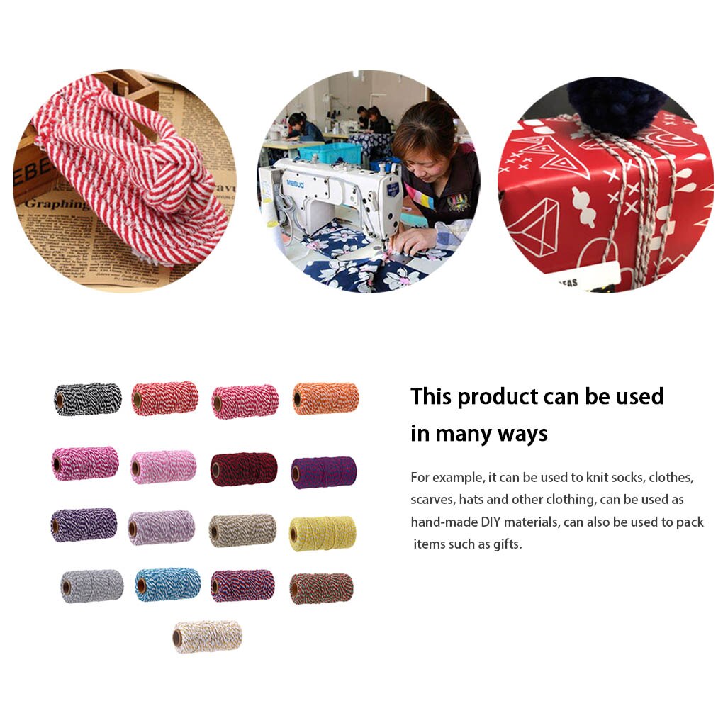 2mm Sewing Thread Sock Clothes Scarf Knitting Weaving DIY Sewing Tools Cotton Line Spool 100 Meter Anti-wear Sewing Accessories