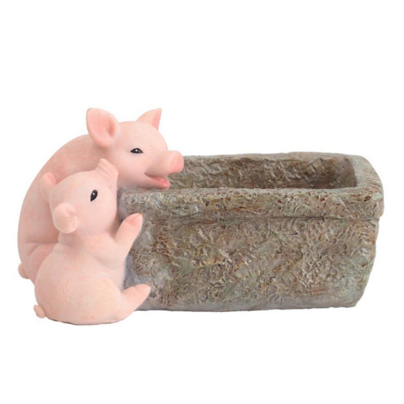 Flower Pots Chinese Style Fun Garden Pig Pots Home Garden Succulent Potted Desktop Plants Bonsai Garden Supplies: 2