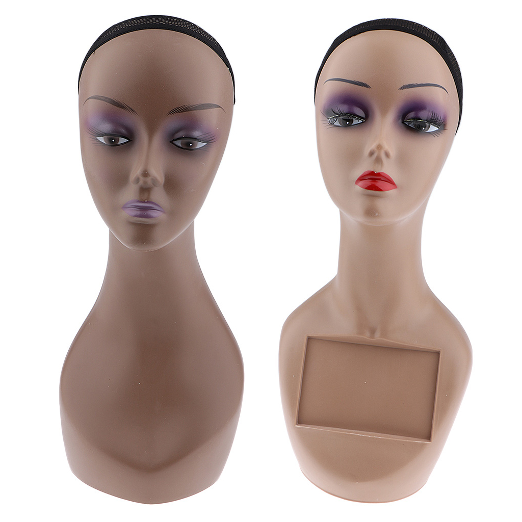 Cabeza de Maniquí de cosmetología femenina, cabeza de muñeca de entrenamiento de peluquería con cuello largo, pelucas y Dispay ideal para hacer, 1 unidad