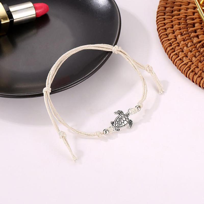 sommer Strand Schildkröte Geformt Charme Seil String Fußkettchen Für Frauen Ankle Armband Frau Sandalen Auf die Bein Kette Fuß schmuck