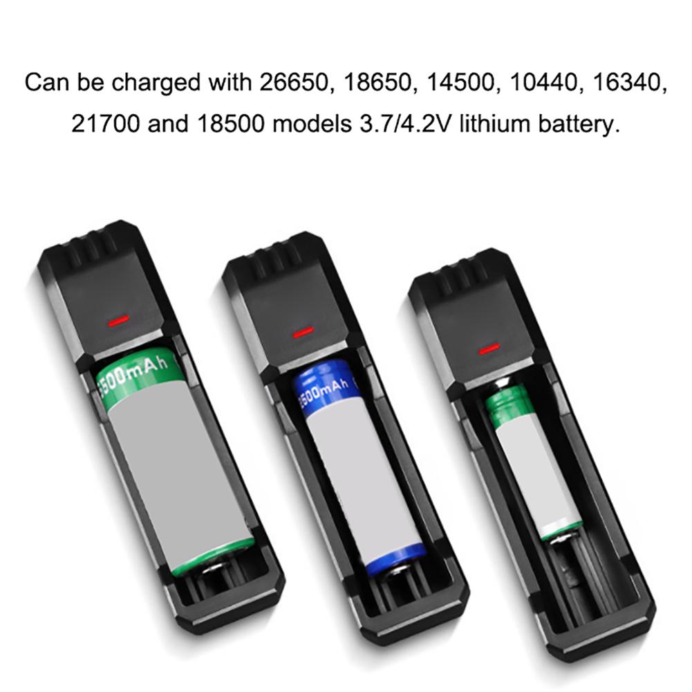 USB Einzigen Slot Lithium-Batterie Ladegerät 26650 18650 14500 10440 16340 21700 18500 Elektrische Lithium Batterie Wiederaufladbare Ladegerät