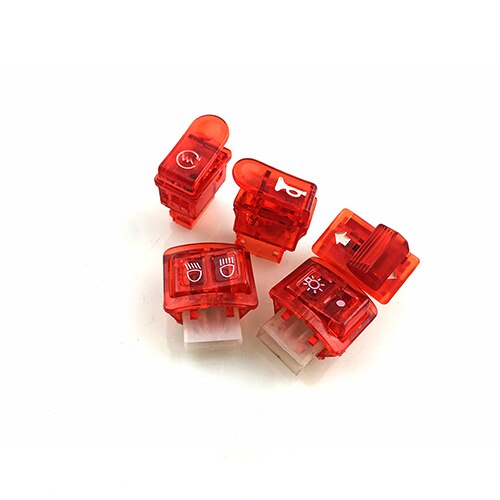 Bouton de démarrage, accessoires, feu arrière de signalisation de moto, loin et klaxon, interrupteur pour HONDA DIO 50 AF18,: Rouge