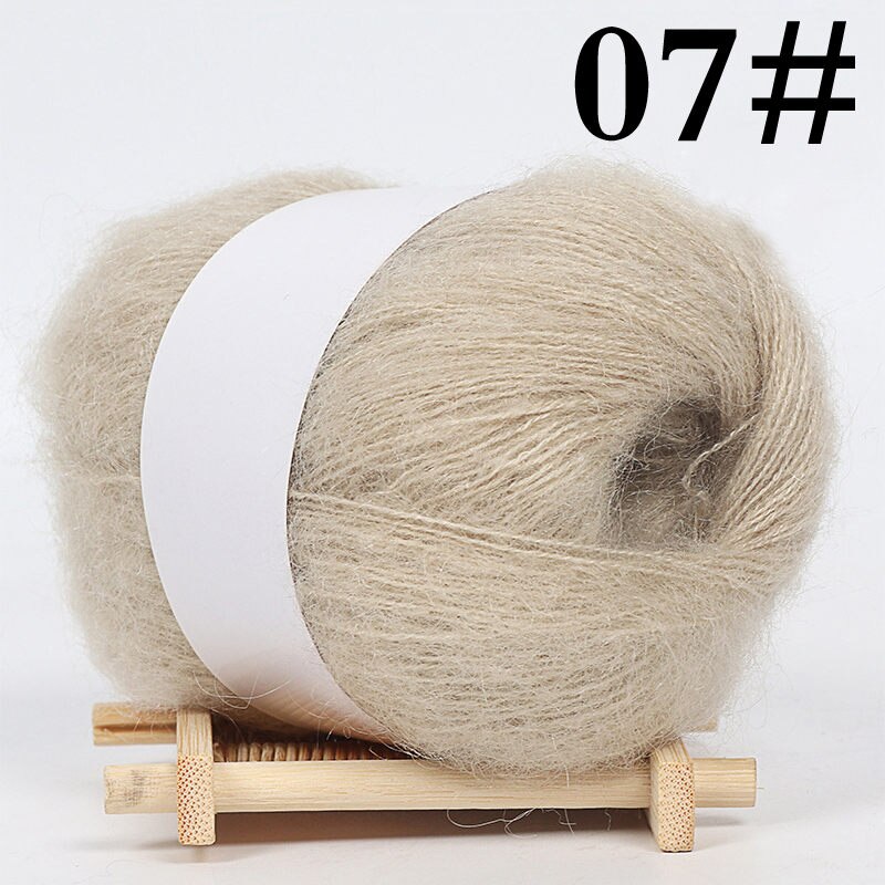 25G Praktische Mohair Garen Zachte Fijne Wol Haak Garen Voor Breien Sjaal Kleding Hoed Delicate Glad Wol Garen: 7