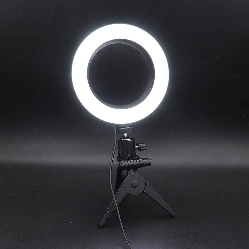 Fotografie LED Selfie Ring Licht 16CM Dimmbare Kamera Telefon Ring Lampe 6 zoll Mit Tisch Stative Für machen-hoch Video Live-Studio