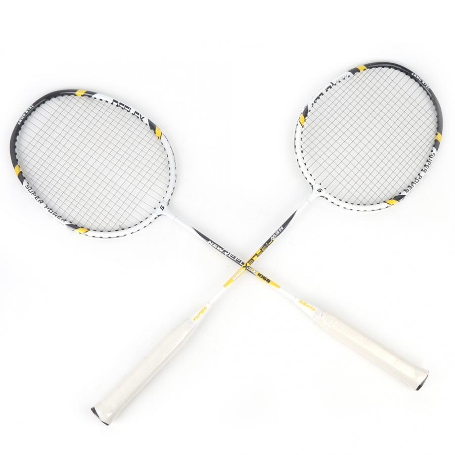 2pcs Badminton Racket Lightweight Aluminum Alloy Adults Training Offensive Type Badminton Racket Beginner Practicing Racket
