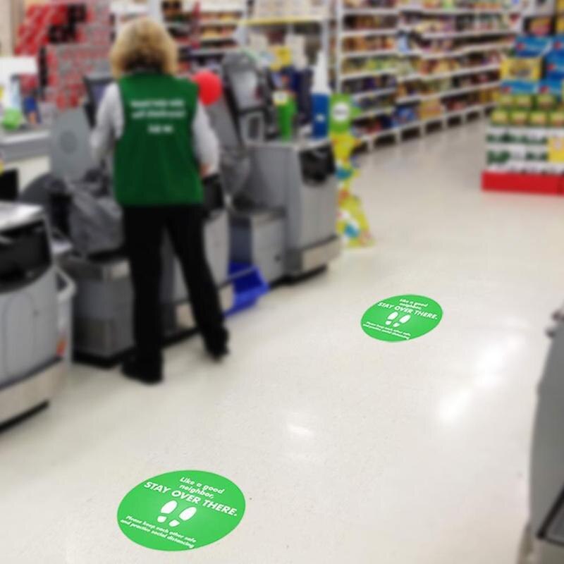 Professionelle PVC Sozialen Distanziert Boden Decals Sicherheit Boden Zeichen Aufkleber Halten 6 Fuß Abstand Anti-Unterhose Kommerziellen Klasse