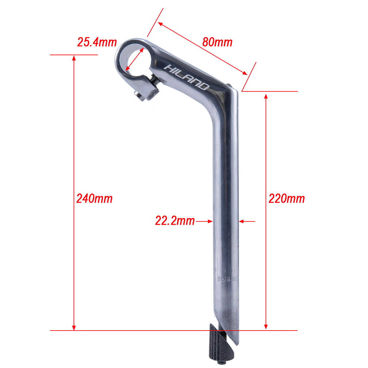 Road Bicycle Fixed Gear Retro Gooseneck Bike Stem Accessories Cycling Stem Part Suitable For 25.4mm Handlebar: stem008sv-8022