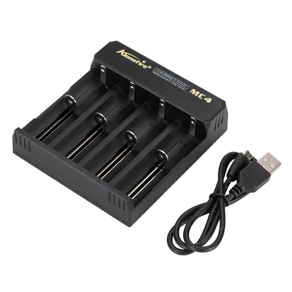 Alonefire MC4 3.7V 18650 Intelligent Battery Charger Li-ion Battery 4.2V Four Slot with short circuit protection Flashlight batt