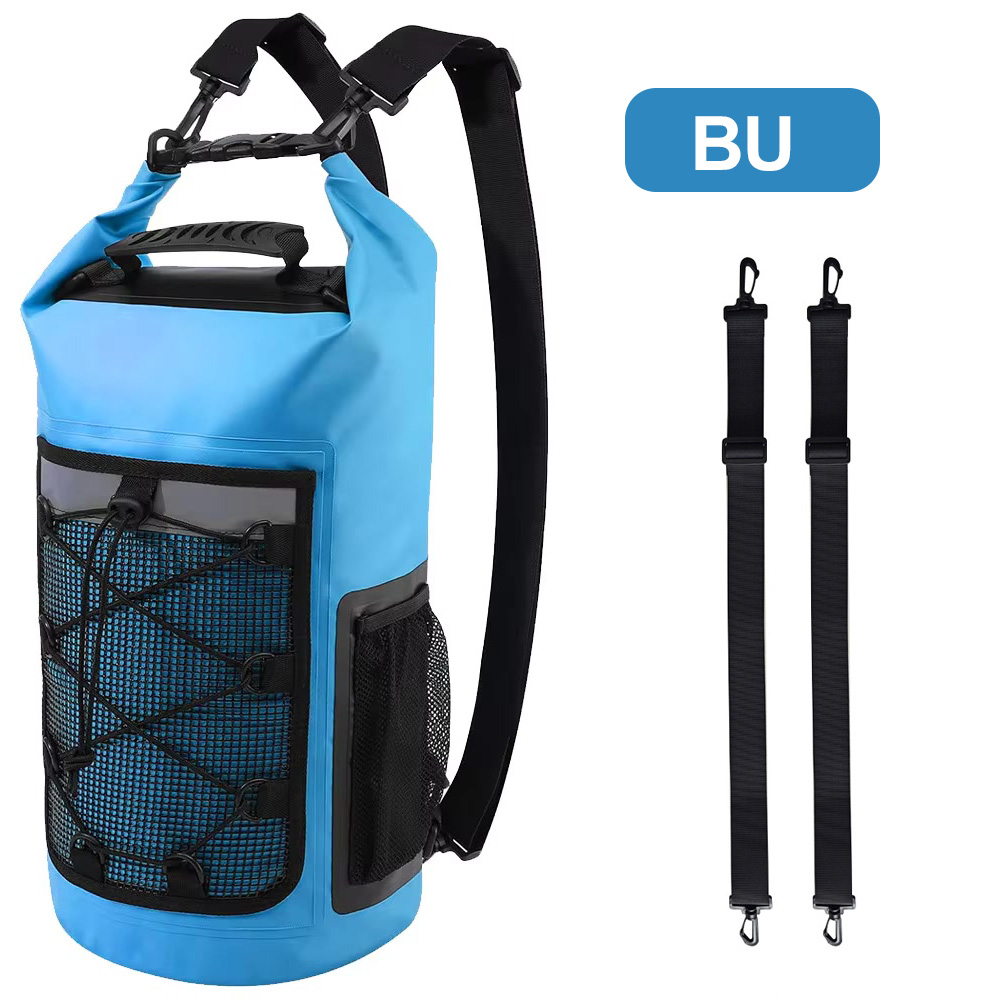 25L Wasserdichter Trockensack Angelrucksack zum Driftfischen, Schwimmen, Flusswanderungen, Schulter-Angeltasche, Köderfischerei-Eimer, Ausrügestochen für Tauchen, Rafting, Kajak: Burgunderrot