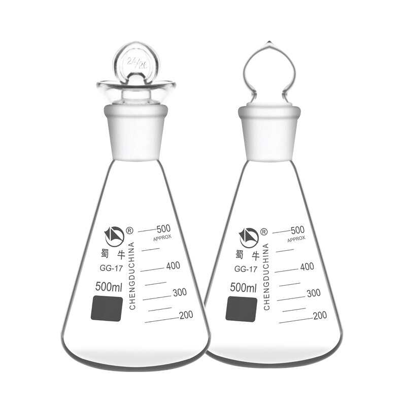 Glass Erlenmeyer Flask with Stopper Erlenmeyer Flask with Glass Stopper Borosilicate Glass Erlenmeyer Flask 50-1000ml