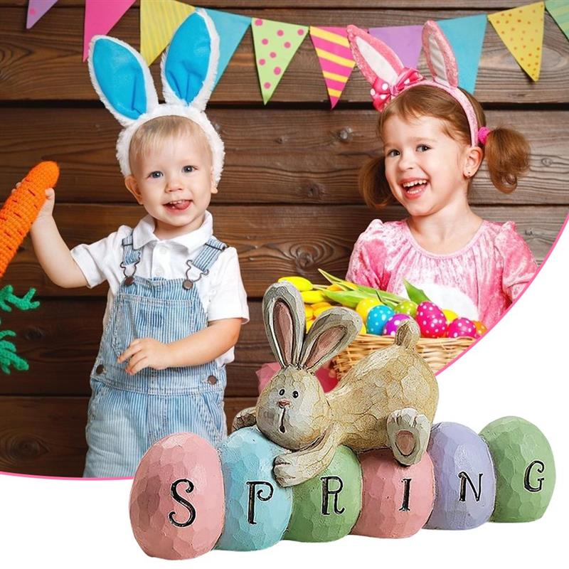 Style Easter Spring Bunny Decoration Tabletop Cute Craft Easter Bunny Figures Farmhouse Festival Decor Accessories