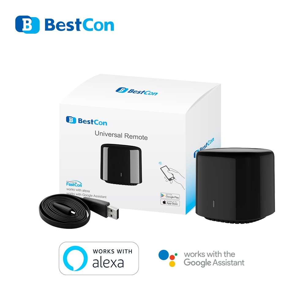 Broadlink RM4 BestCon RM4C mini Wi-Fi Smart IR&RF Universal Remote Control Voice Control with Alexa, Google Home
