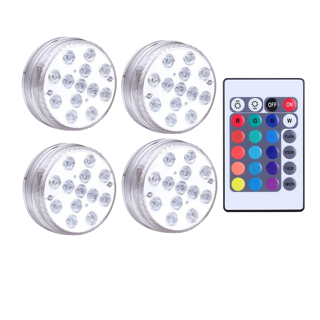 13 led rgb onderwaterlamp op afstand bedienbaar onderwater nachtlampje tuin zwembadlamp voor bruiloft feest vaas kom: 4 lampen 1 afstandsbediening 13 led