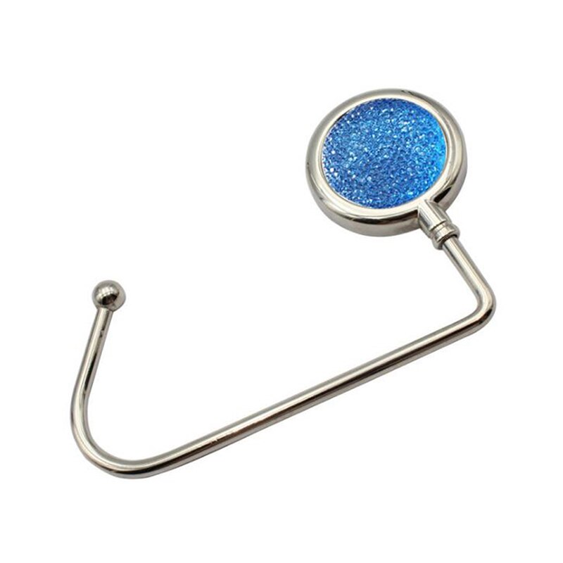 9 Colors Portable Metal Foldable Bag Purse Hook Handbag Hanger Purse Hook Handbag Holder Shell Bag Folding Table Hook 1 Pc: Sky Blue