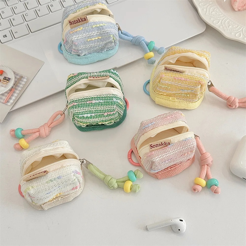 Śliczne przenośne etui na słuchawki Mała portmonetka na monety Biżuteria Mini torba do przechowywania Kobiety Dziewczyny Etui Kawaii Torba podróżna Dekoracje