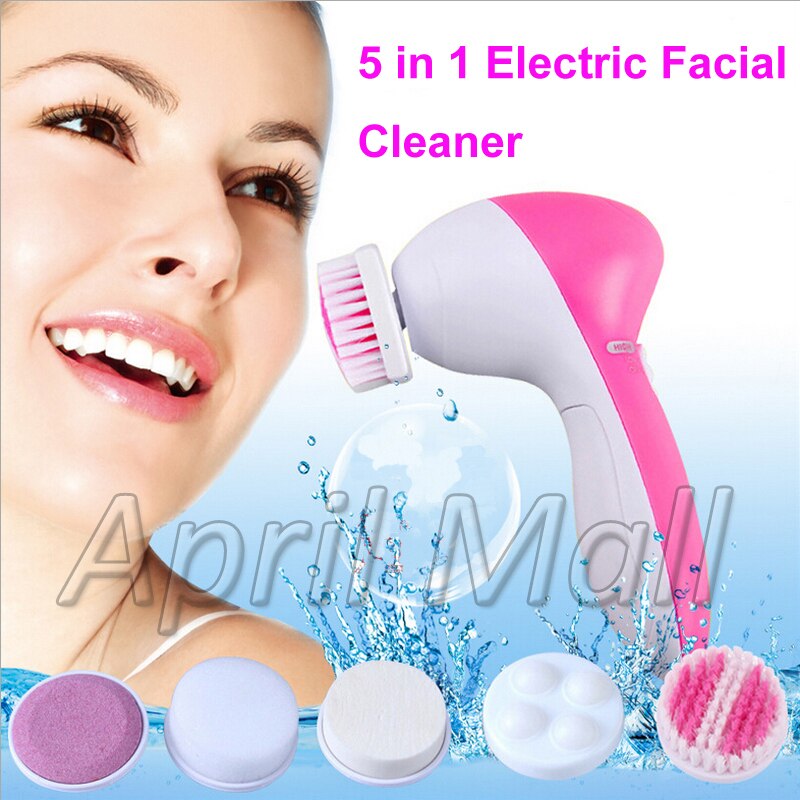 Diep Schoon 5 In 1 Elektrische Facial Cleaner Wassen Borstel Gezicht Reiniging Huid Massage Lichaamsverzorging Schoonheid Apparaat Peeling