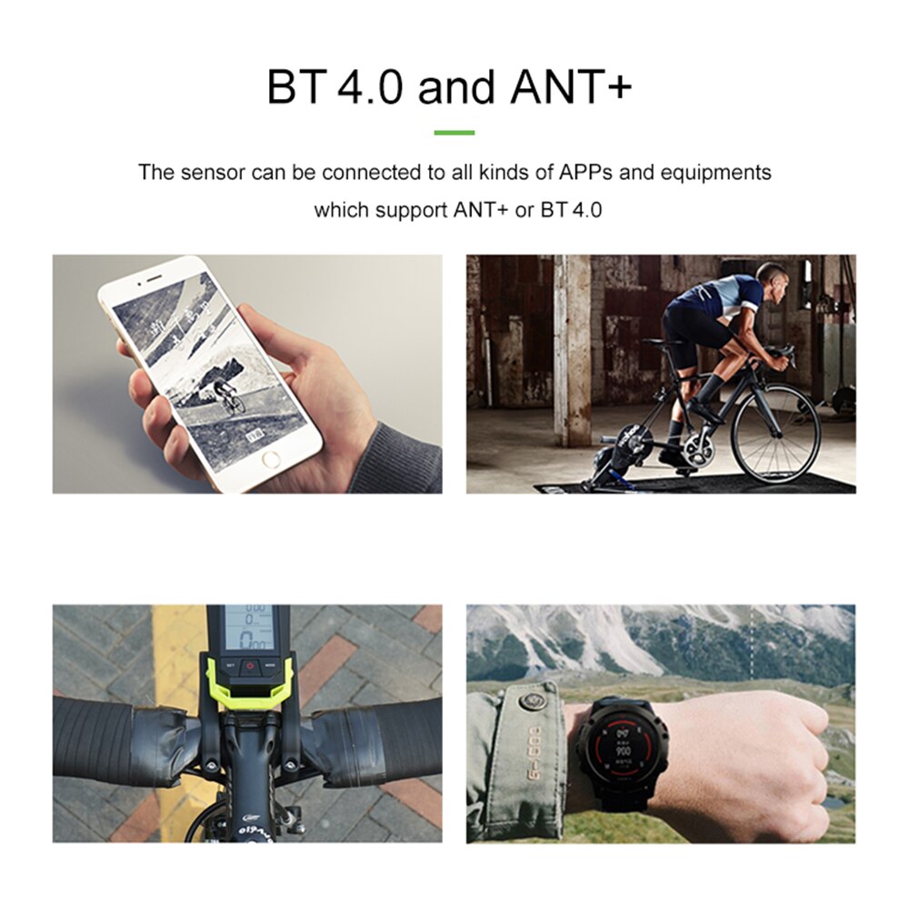 Bike Speed Cadence Sensor 2-in-1 Sensor Wireless ANT+ BT for iOS Android Bike Bicycle Computer Fitness Tracker Speedometer