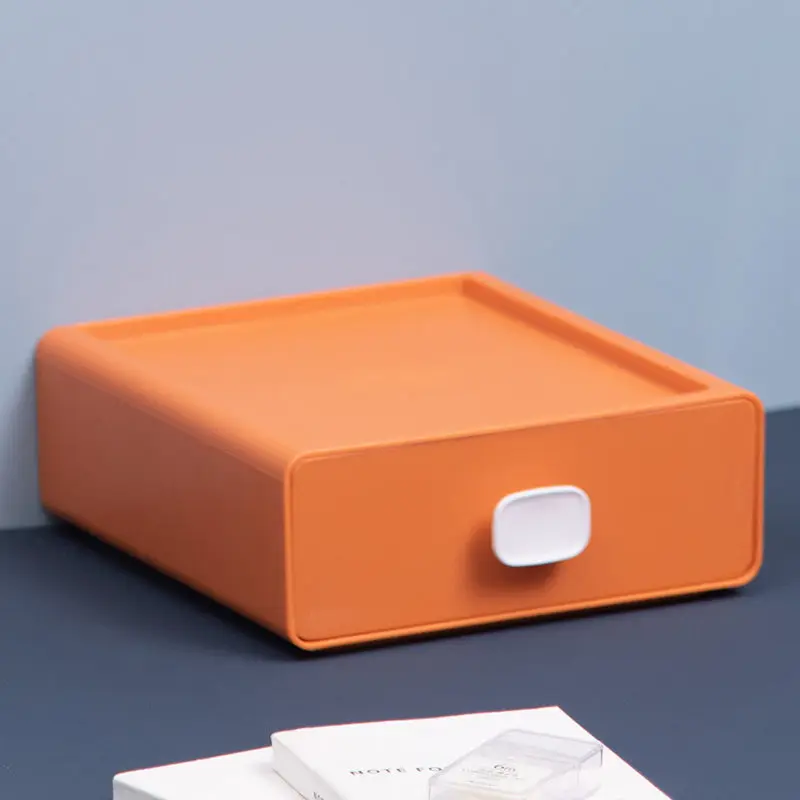 Schublade Kosmetik Parfüm Haar Zubehör Briefpapier Schmuck machen-hoch Gestell Lagerung Haushalt Kunststoff Schreibtisch Gittergewebe Organizer Kasten: Orange