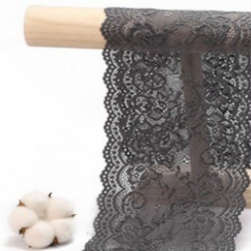 Voile suisse large de 15CM diy | lacy, noir, blanc, gris, café, rouge, violet, 2 M/LOT,: Grey