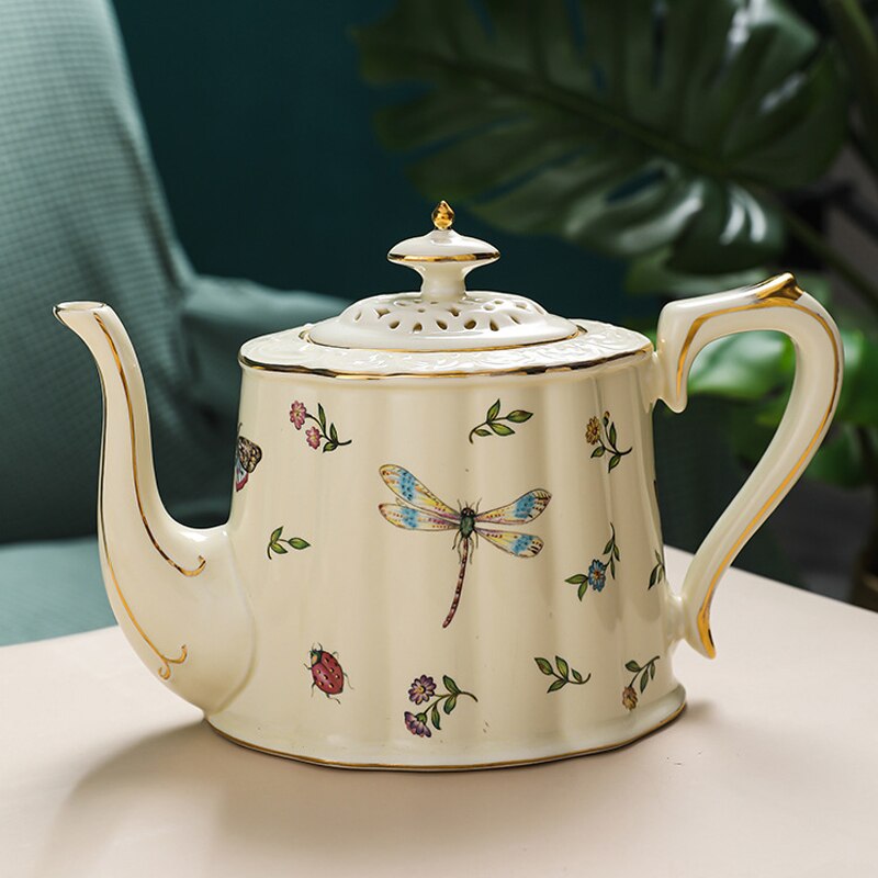 Ceramic European-style Small Luxury Home Tea Set High-end Phnom Penh Cup British Afternoon Tea Cup Flower Tea Cup Tea Pot
