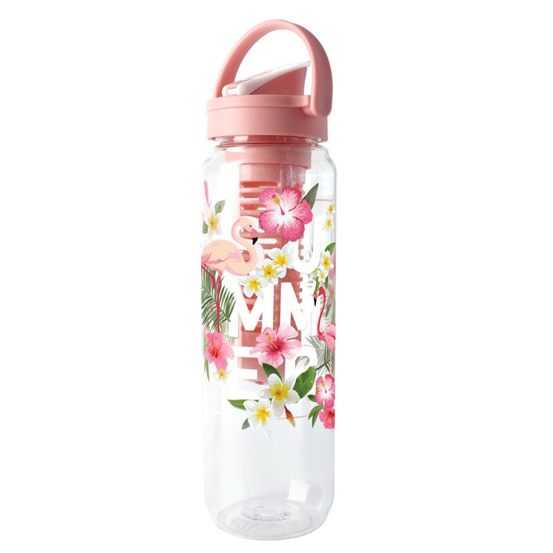 750ml/900ml frugtjuice infuser vandflaske bærbare plastik citronsaft flaske til vandsport drikkedunk: 900ml lyserøde