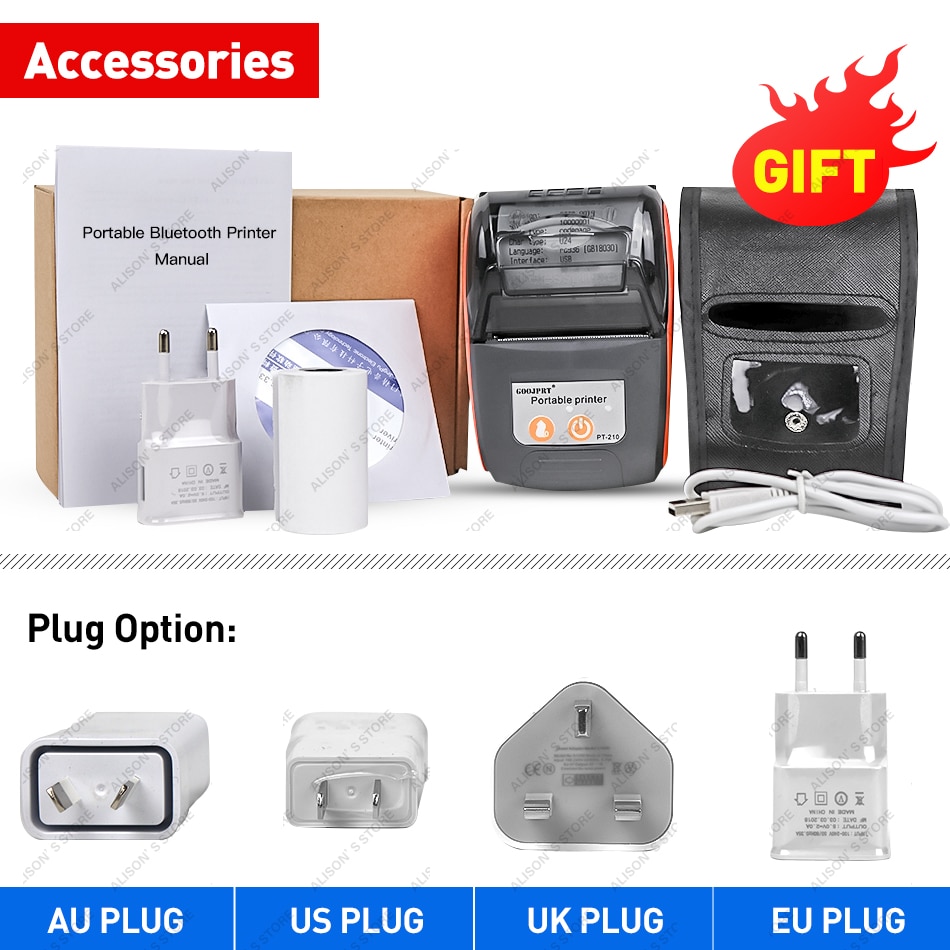 Ilmainen sdk 58mm kannettava mobiili bluetooth-tulostin langaton bluetooth mini -lämpökuittitulostin tuki android ios -puhelimelle