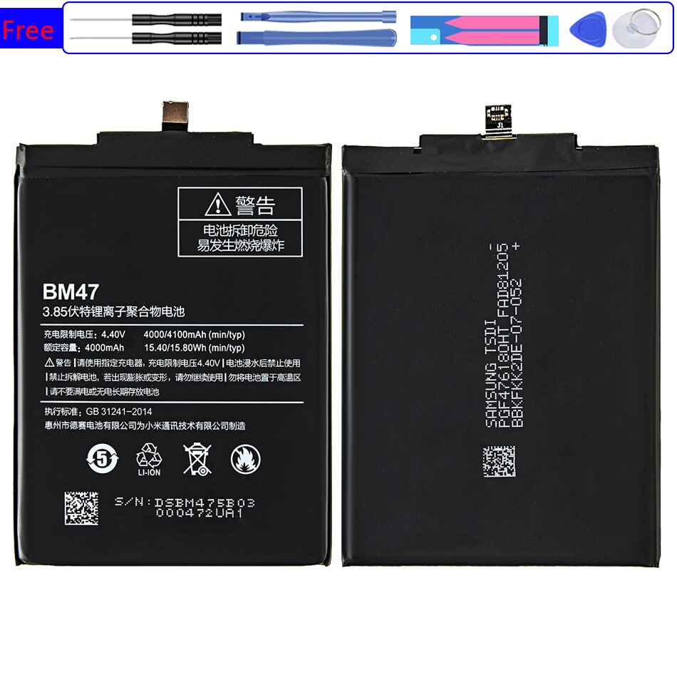 BM47 Ersatz Batterie Für Xiaomi Redmi 3 3s 4x 3Profi Hongmi 3 3s 4x Bateria 4100mAh BM 47 BM47 + Verfolgung Nummer