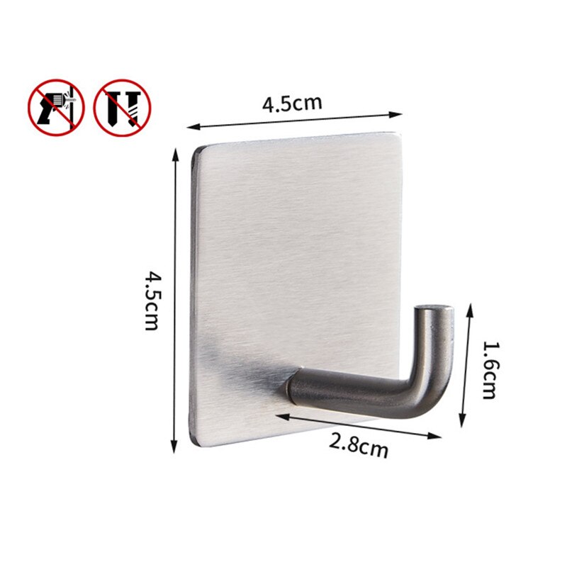 1 Piece Stainless Steel Single Hook Kitchen Bathroom Toilet Towel Rack Clothes Cap Cooking Utensil Hanger: Silver