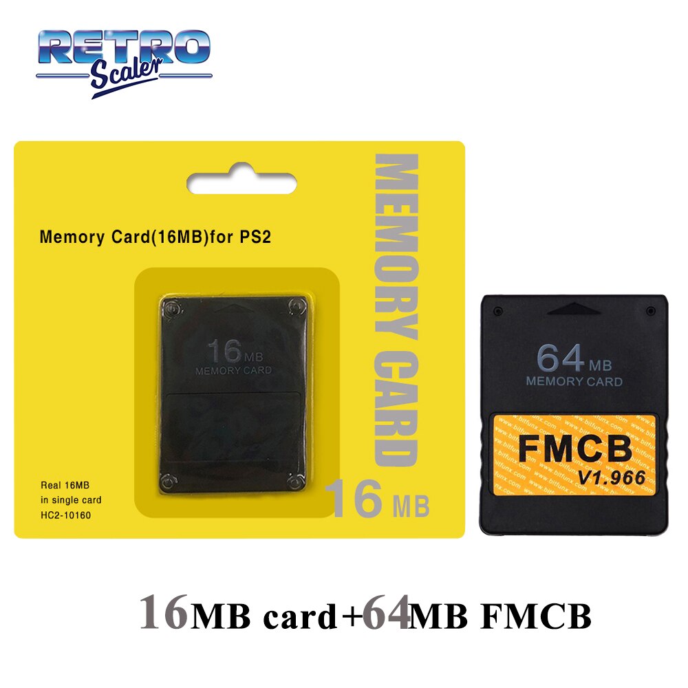RetroScaler Memoria Crad Pacchetto 16MB per ps2 + V1.966 FMCB Trasporto McBoot Scheda di 8MB/16MB/32MB/64MB per PS2