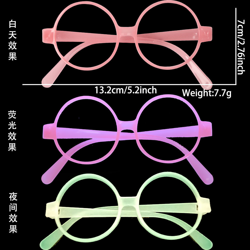 Selvlysende briller neonfargeskiftende briller lysende rekvisitter fluorescerende temafest uv-glød festdekorasjonsutstyr