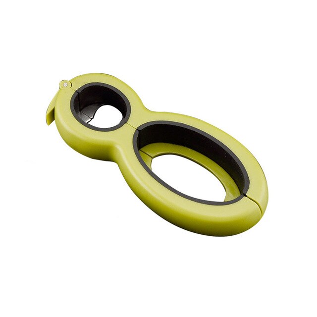 Multifunctional 6 in 1 simple can opener Multifunctional plastic bottle opener kitchen gadget color random: Green