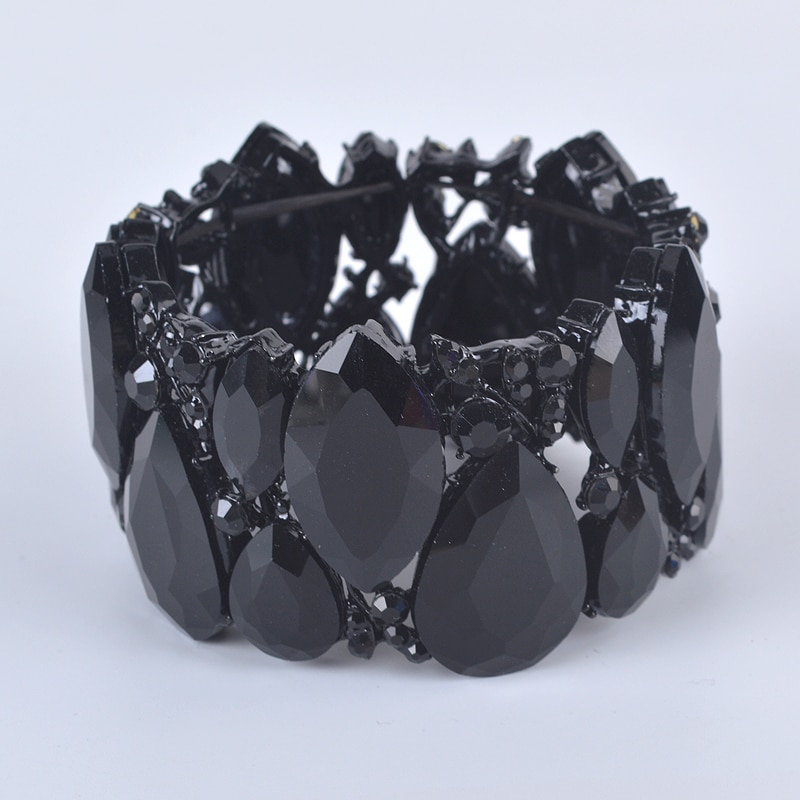 Moda nova marquise cristal manguito pulseiras pulseiras grande estiramento bangle para mulheres casamento nupcial pulseira jóias presente para meninas