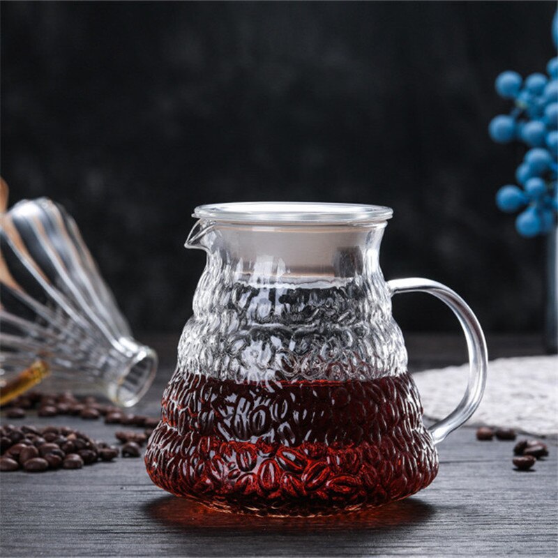 Coffee Bean Pot Heat-resistant Glass , 400ml 600ml Hand Flush Pot, Open Flame Direct-boiled High Borosilicate Glass Coffee