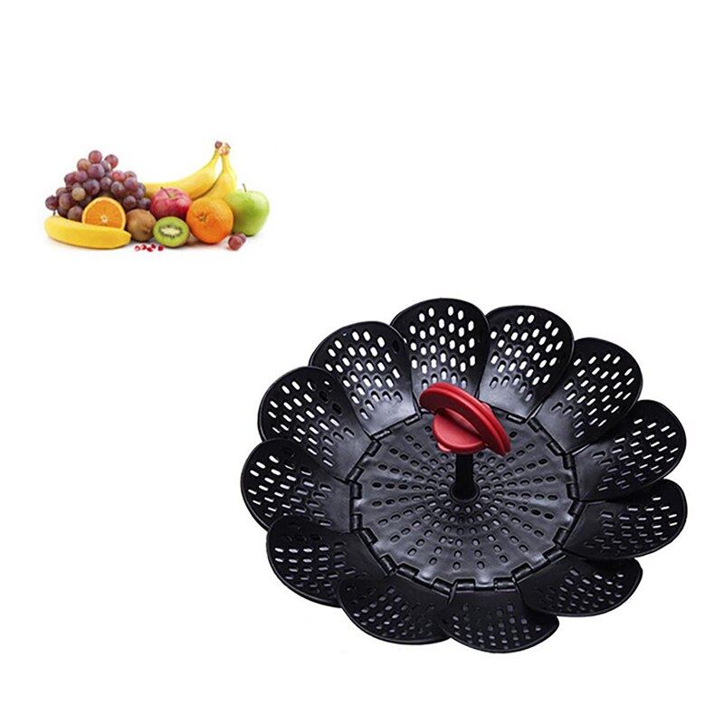 Versenkbare Klapp Lotus Dampfer Multi-funktion Obst Schüssel Filter Wasser Ablassen Schüssel Tragbare Obst Schüssel