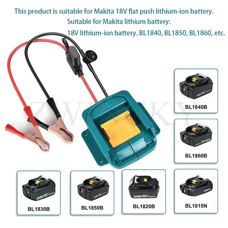 Adaptateur de batterie pour Makita/Dewalt/Milwaukee, convertisseur de batterie Li-Ion 18V 20V, connecteur d'alimentation avec fusible équipé