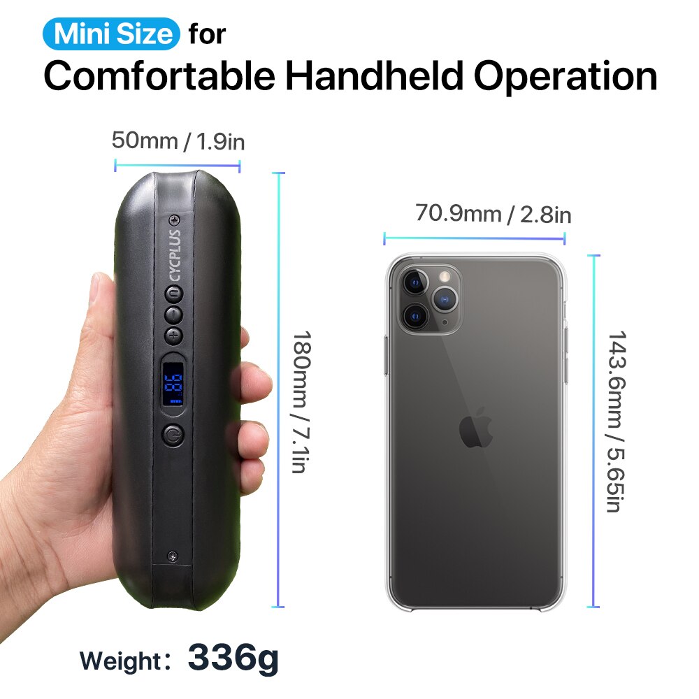 CYCPLUS Mini Bike Pump Cycling Bicycle Accessories Portable Smart Air Inflator Digital Electric Tyre Pump for Car Tires Balls