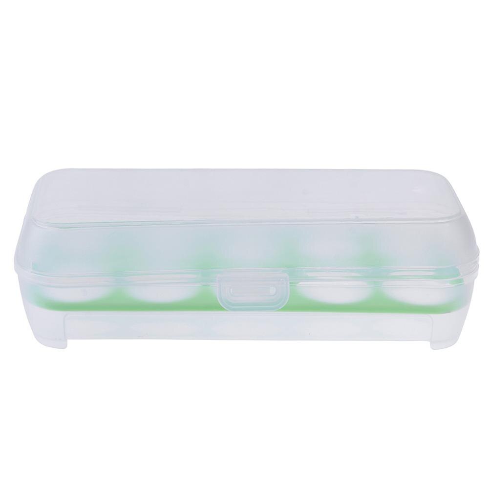 Caja de plástico con 10 rejillas de huevo para guardar el frigorífico, cajas de almacenamiento prácticas, Bandeja para Huevos, recipiente para alimentos de cocina: green