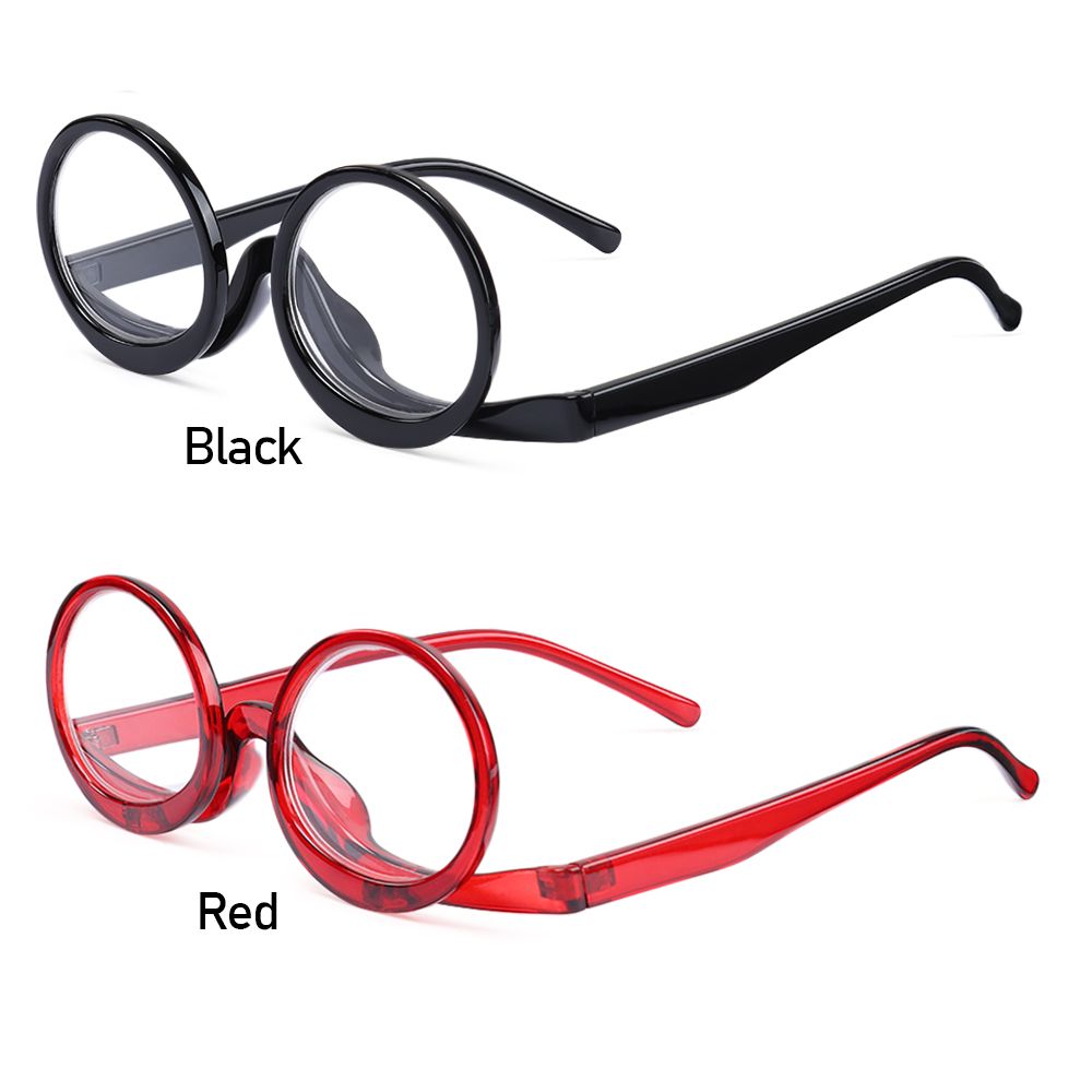 Rotating Magnifying Folding Magnification Eyeglasses Presbyopic Clamshell Makeup Eyewear Glasses Reading Glasses Lens +10~+40