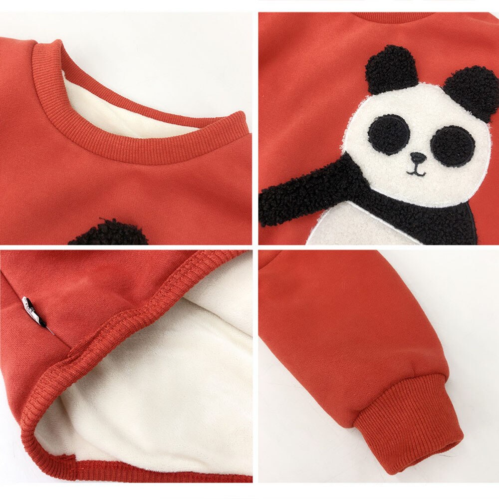 Benemaker vêtements pour enfants garçons pour fille pull d'hiver vêtements tout-petit enfant panda sweats polaire haut vêtements pour enfants  na525