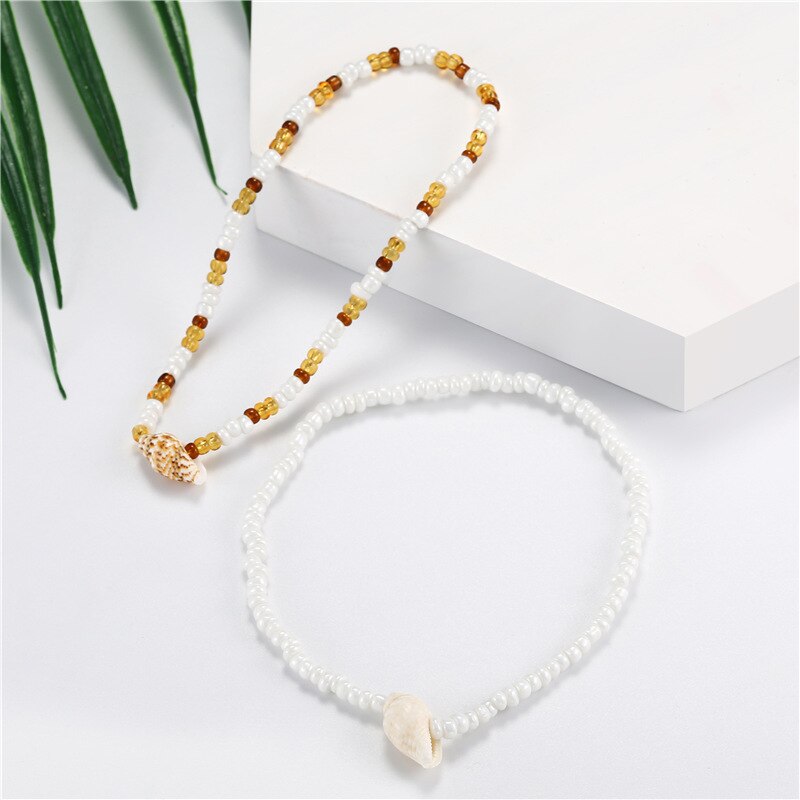 Boho schelp schelp touw enkelbandjes voor vrouwen delicate schelp bedel enkelband strand blote voeten armband enkel been ketting voet enkelbandjes sieraden